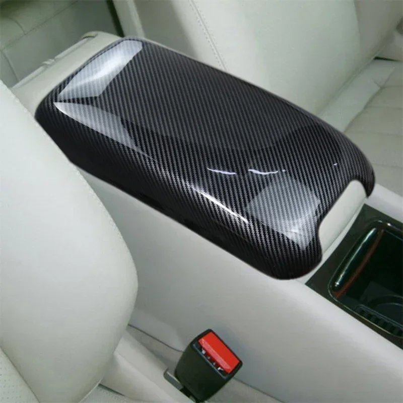 

For Mercedes Benz C class W203 2002-2006 Car Stickers Stowing Tidying Armrest Box Panel Carbon fiber Cover Interior Accessories