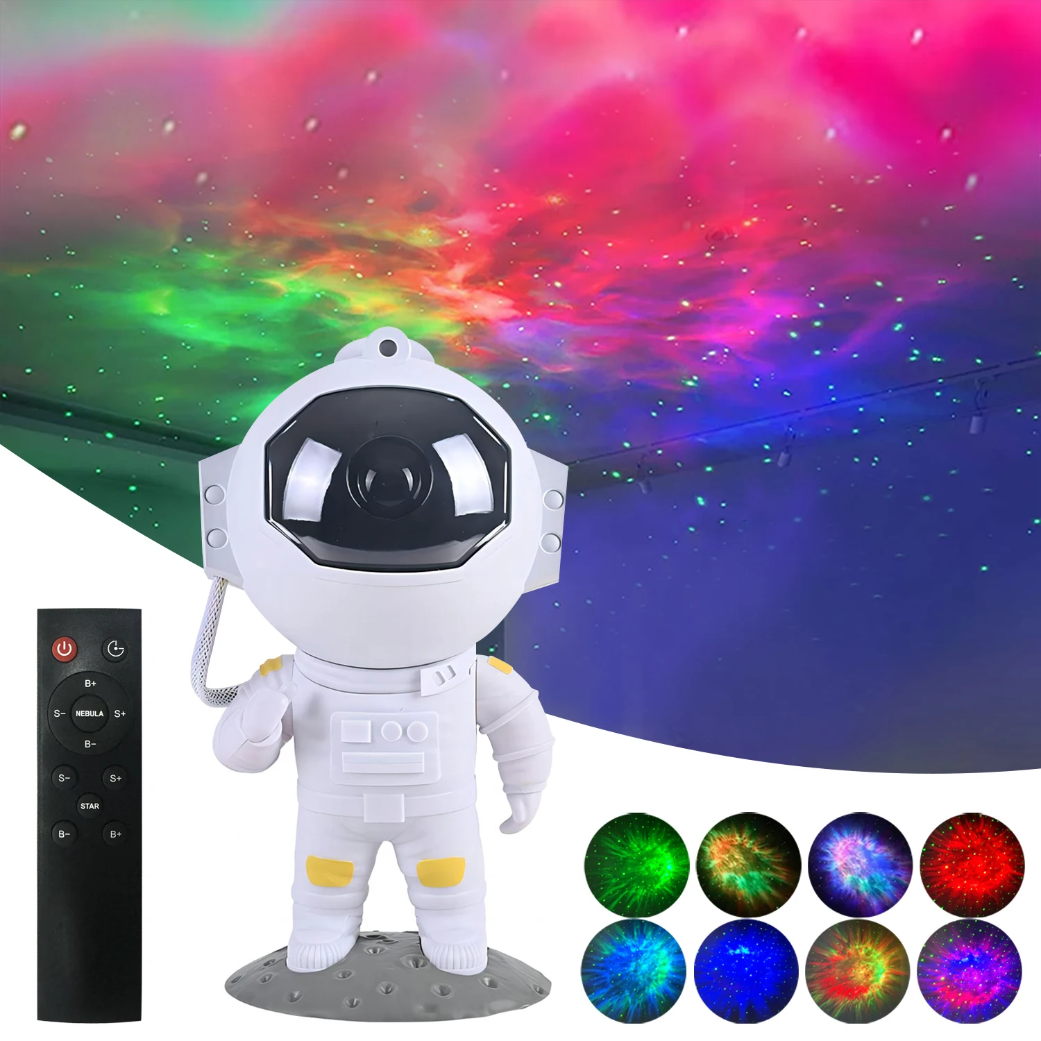 Astronaut Starry Sky Projector Night Light  Star Sky LED Projection Lamp With Remote For  Bedroom  Party Decor Space Capybara