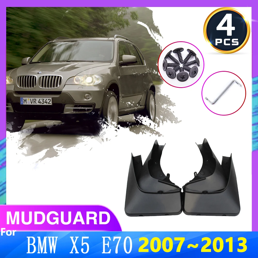 

For BMW X5 E70 2009 2007~2013 4.8i 3.0si 35d 50i 4PCS Front And Rear Splash Guards Mud Flap Fender MudFlaps Car Auto Accessories