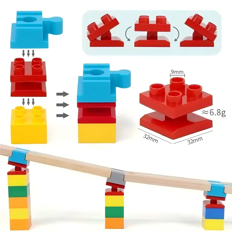 Alle Arten von Anschlüssen, Adaptern, Zugschienen-Zubehör aus Holz, universelle Kunststoff-Clips, passend für Holzschienenspielzeug der Marke – Detail 17