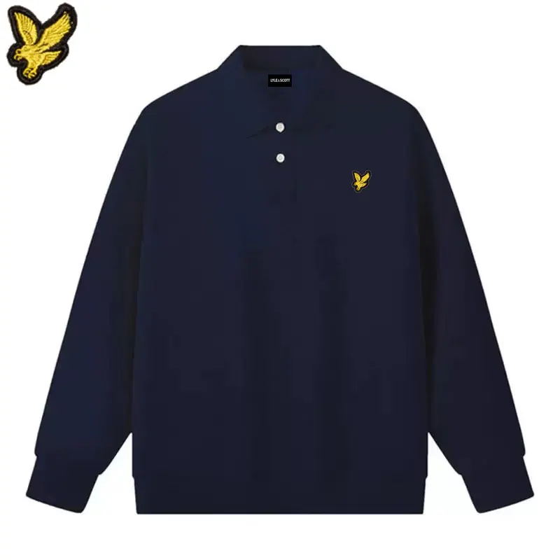 

Hot Sales autumn winter cotton brand Eagle Embroidery LYLE men's women's casual overcoats with lapels sweatshirts Loose hoodie