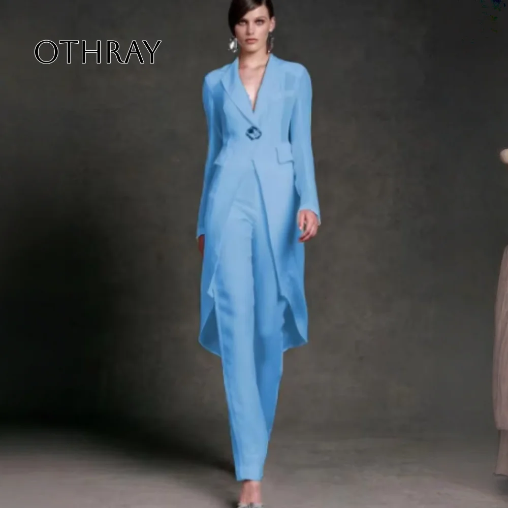 

Evening Dress Custom Dresses Dress Suits Elegant Woman Jumpsuit for Wedding Chiffon Mother Of The Bride Pantsuit With Jacket