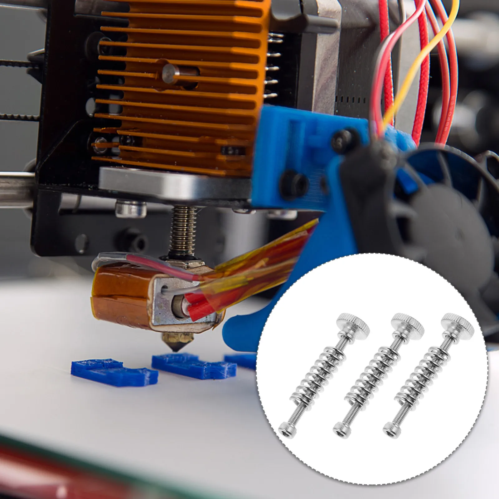 

10Pcs Hot Bed Leveling Screw Component Large Upgrade Quick Setup 3D Printer Leveling Knob Spring Hand Twists Nut Kit