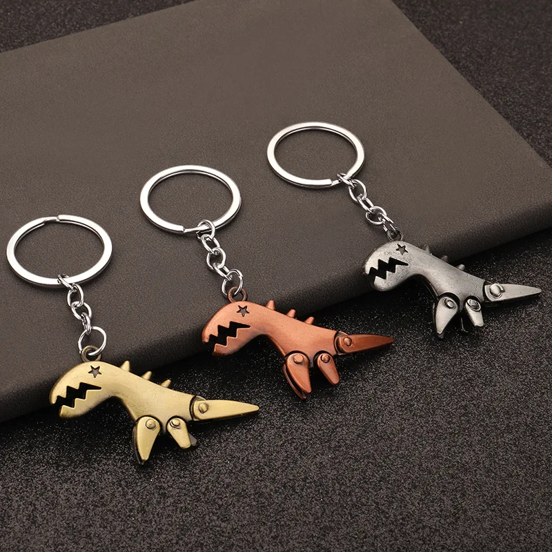 2024 Creative and Personalized Dinosaur Car Keychain Small Dinosaur Keyring Couple Cartoon Backpack Pendant Activity Small Gift