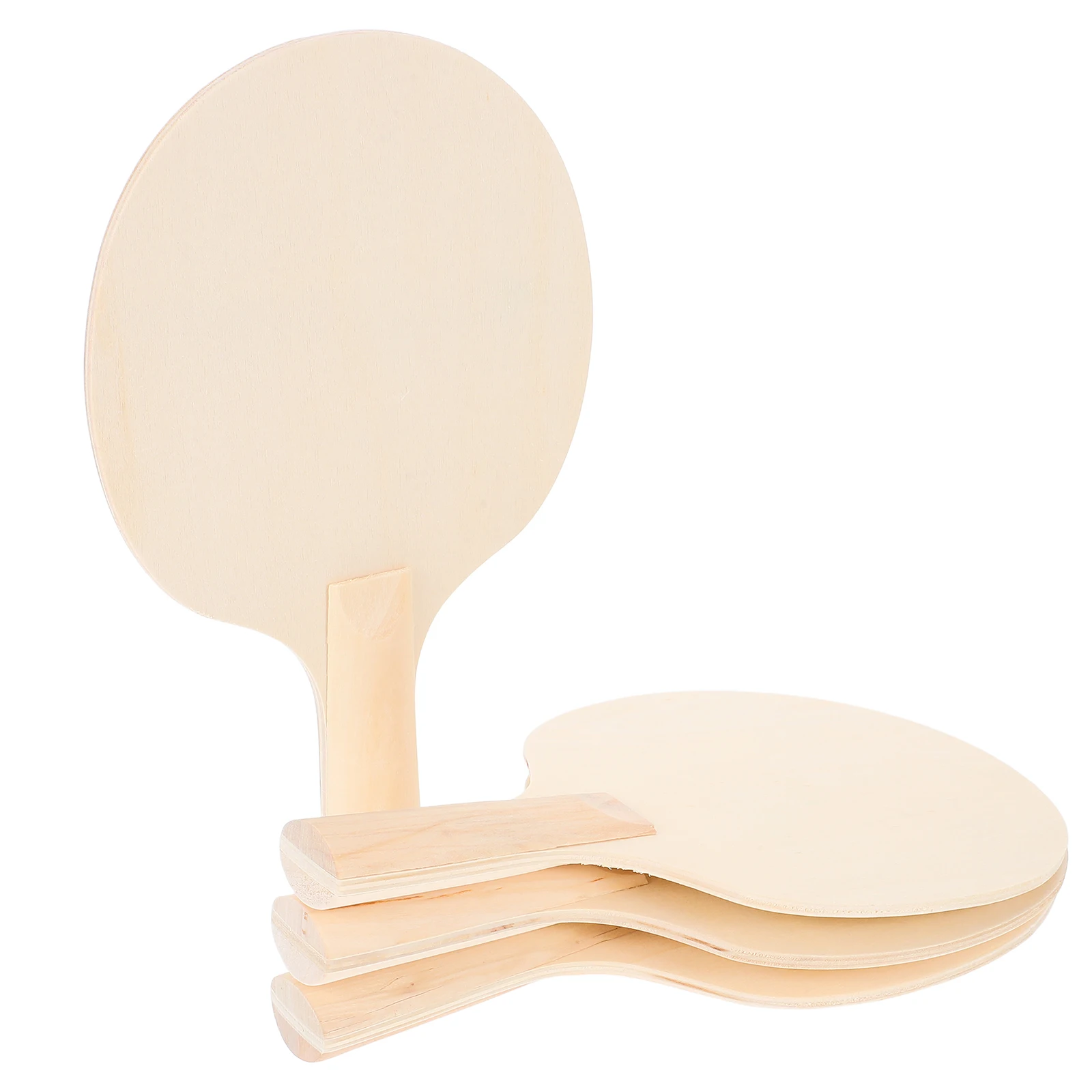 

4 Pcs Tennis Racket Diy Table Tennis Racket Blanks Paintable Wooden Paddle Plate Beige Beginner Advanced Players