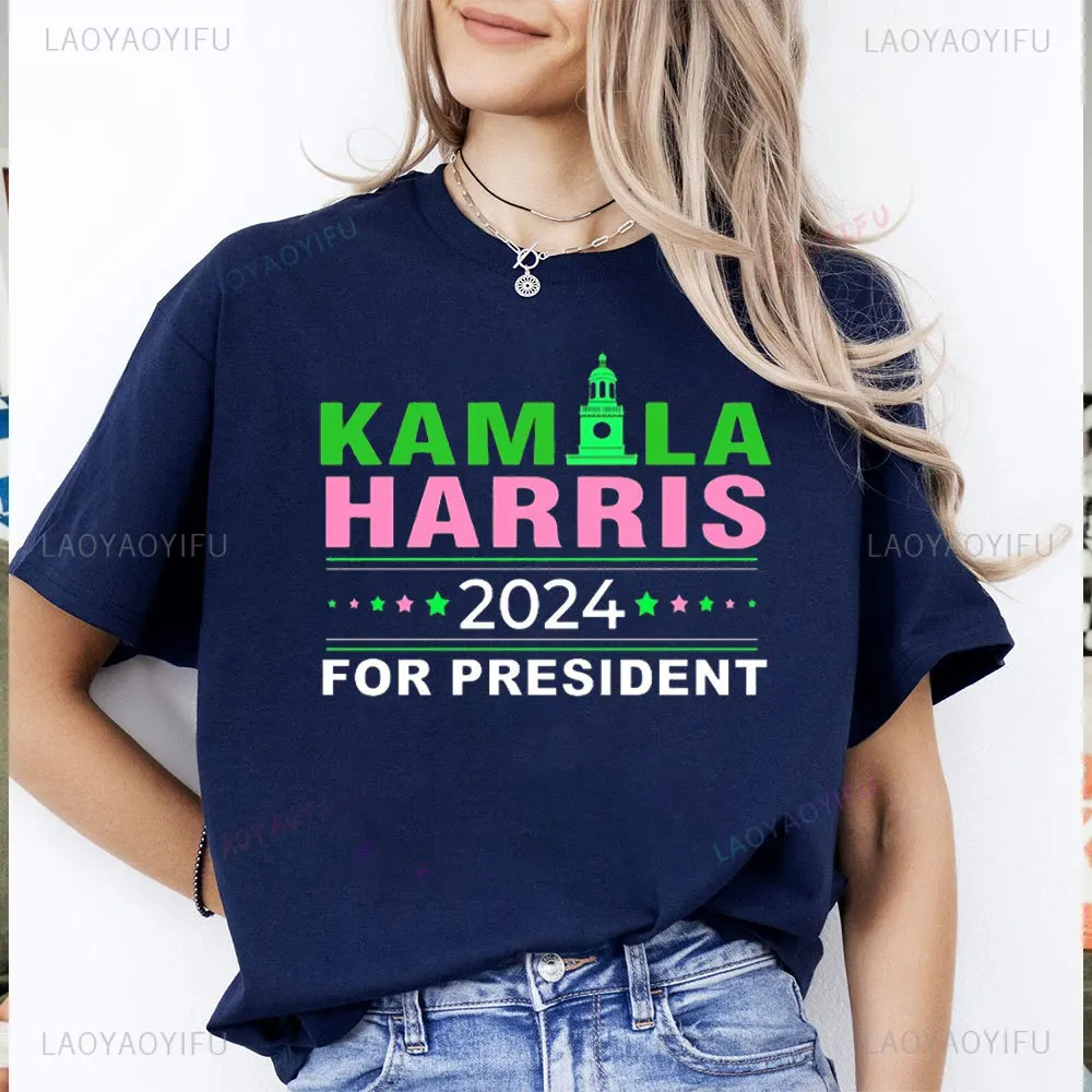 Kamala Harris for President High-quality Short-sleeved T-shirt Kamala Harris 2024 TeeDemocratic Party Clothes Campaign Tee Tops