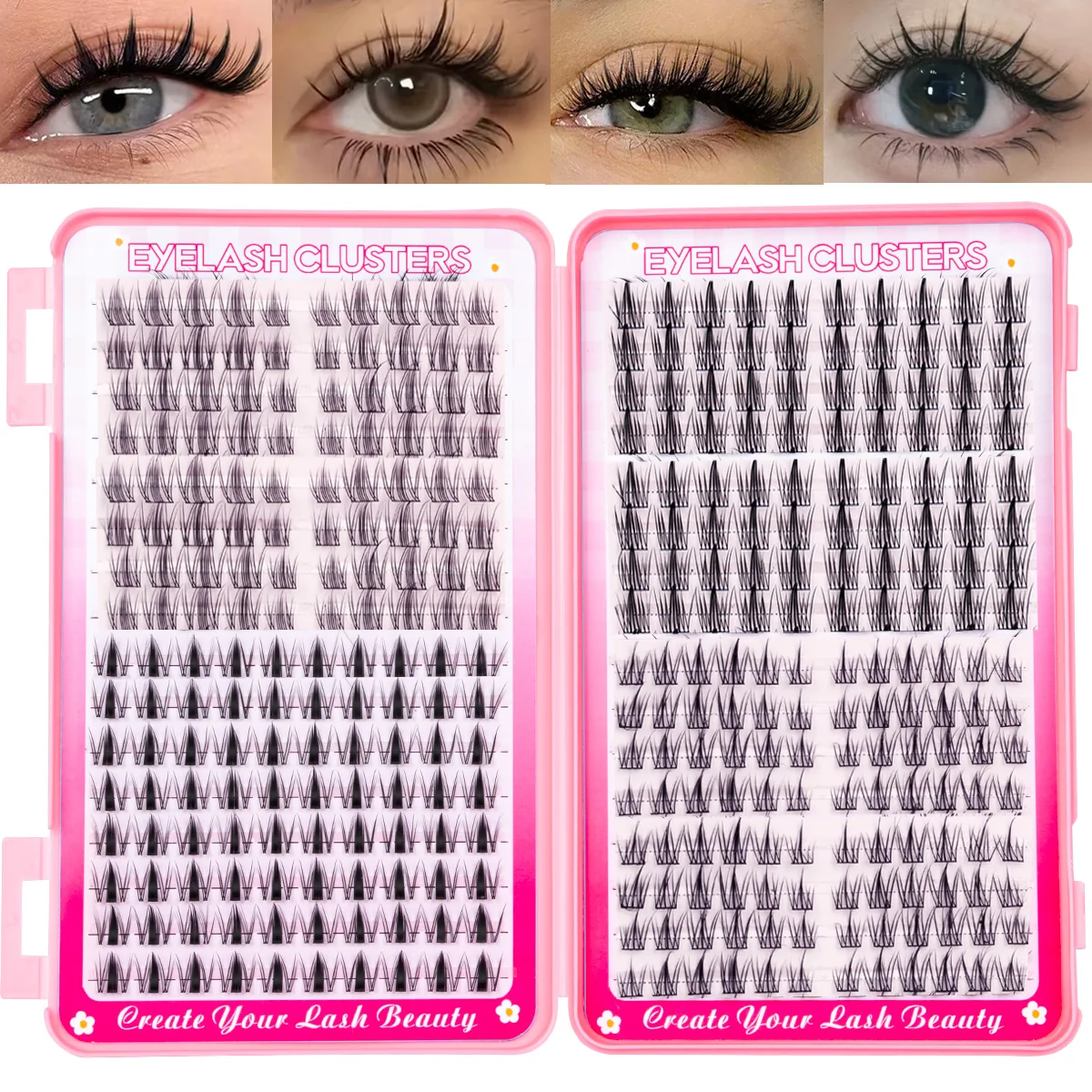 Wimpern-Cluster-Set: Gemischte Wimpern-Cluster, Wispy Einzelwimpern, Manga-Natürlich-Look DIY Wimpernverlängerungen für Make-up – Detail 12