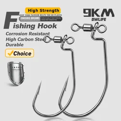 9KM Spin Shot Hooks for Drop Shot Rigs 10~40Pcs EWG Hook for Bass Fishing with Swivel Saltwater Freshwater Catfish Worm Hook
