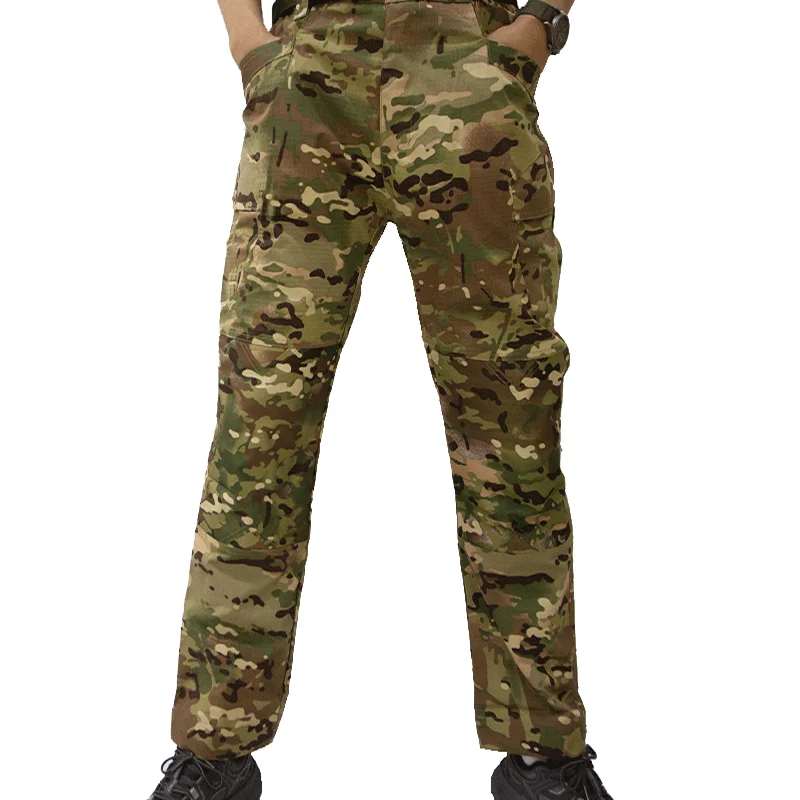 防水軍事カーゴパンツ男性戦術作業服屋外トレーニングパンツマルチポケットカジュアルウェア