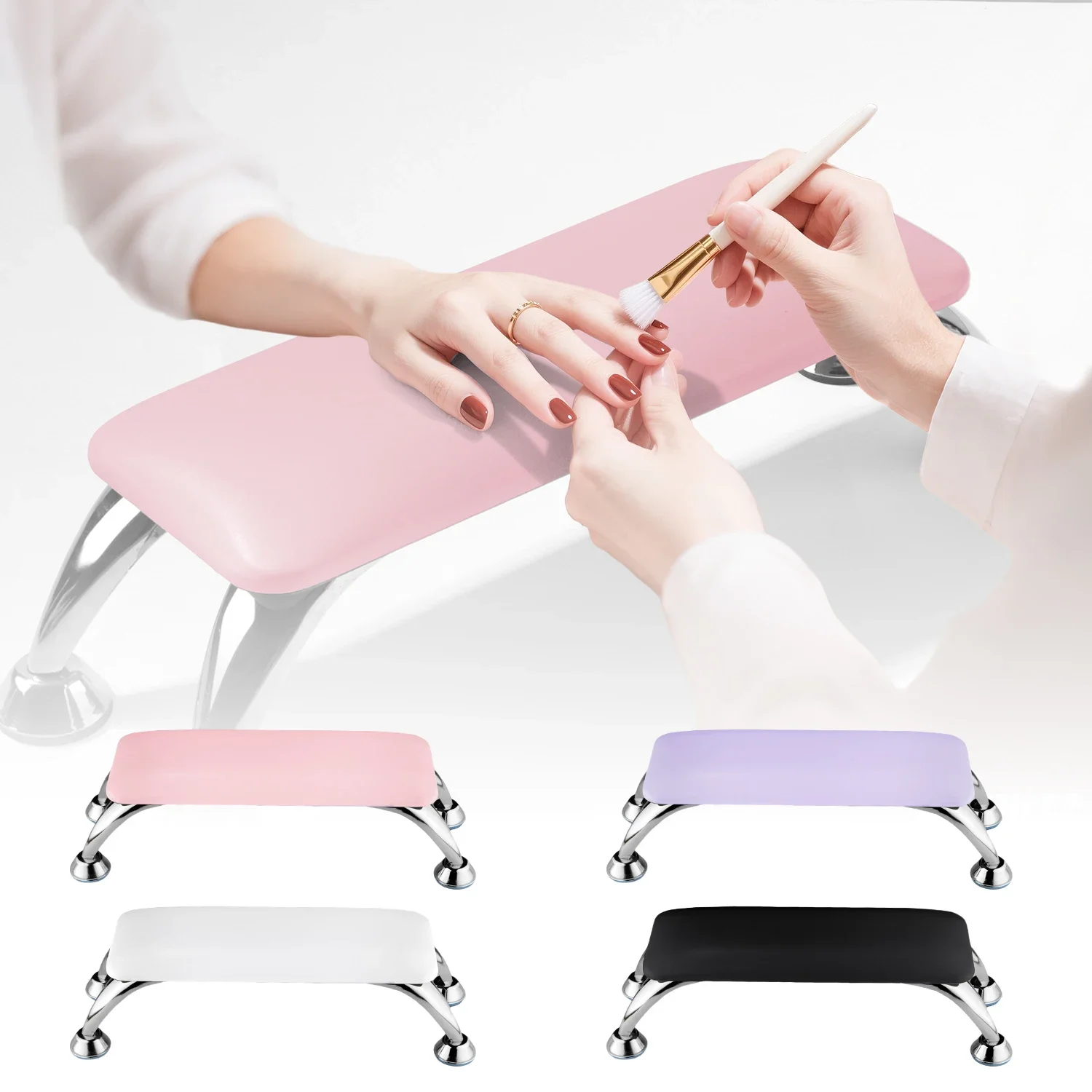 

Armrest and Nail Art Mat Set for Nail Salons, Ultra-fine Fiber Leather Hand Pillow, Anti-slip and Wear-resistant, Universal for