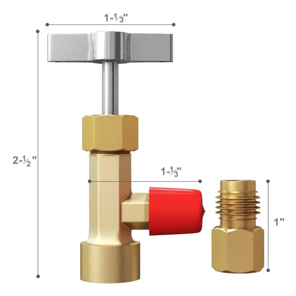 R134a A/C può toccare con adattatore serbatoio per tubi di ricarica ca da 1/4 "e 1/2" 1/2 ''ACME femmina 1/4'' SAE maschio per connessione diretta