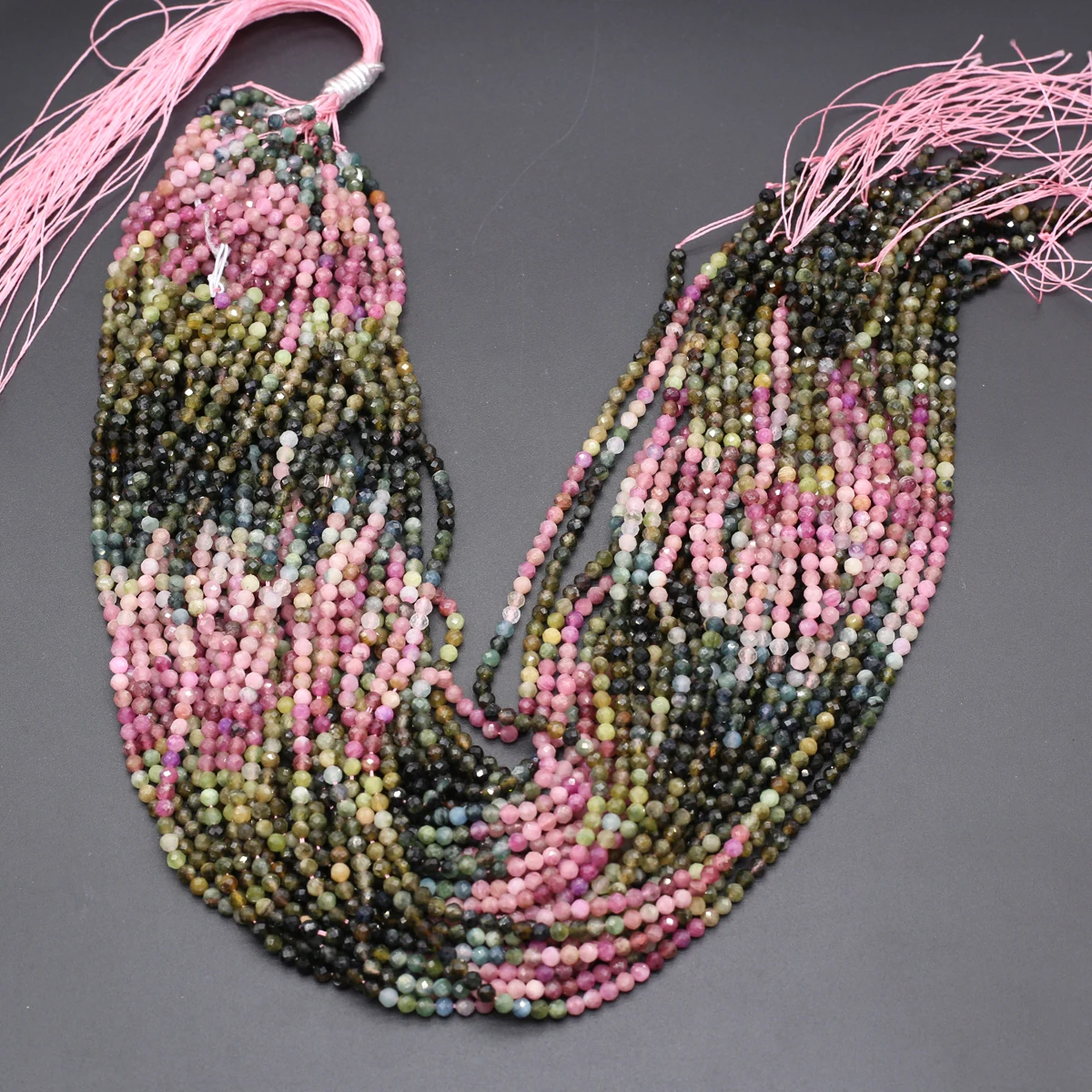 5 Strings Wholesale Natural Stone Tourmaline Round Beads Jewelry Making DIY Necklace Bracelet Earring Accessories Gift