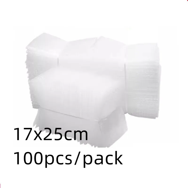 100pcs 17x25cm Small Bubble Mailers for Small Business Plastic Shipping Packaging Envelope Bags Wrap Clear Shockproof Wholesale