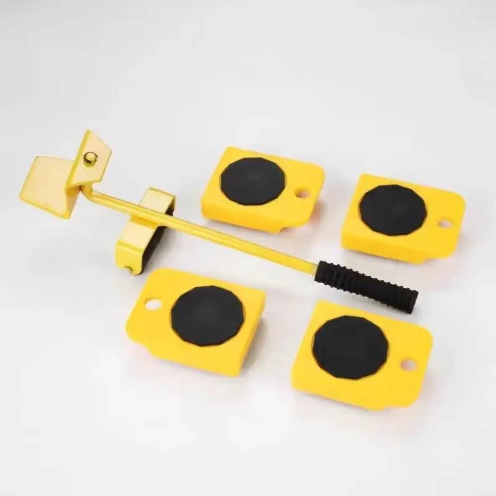 Ensemble de déplacement de meubles à roues universelles, 5 pièces, poignée rotative à 360 degrés, poignée antidérapante, appareil coulissant de roue mobile, économie d'effort