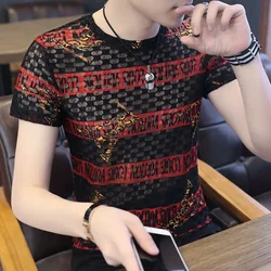 Men's T-shirt Print Funny Clothes Cool Hip Hop Streetwear Hot Mens Tee Shirts Top Elastic Stylish Wholesale Katoen Polyester Xl