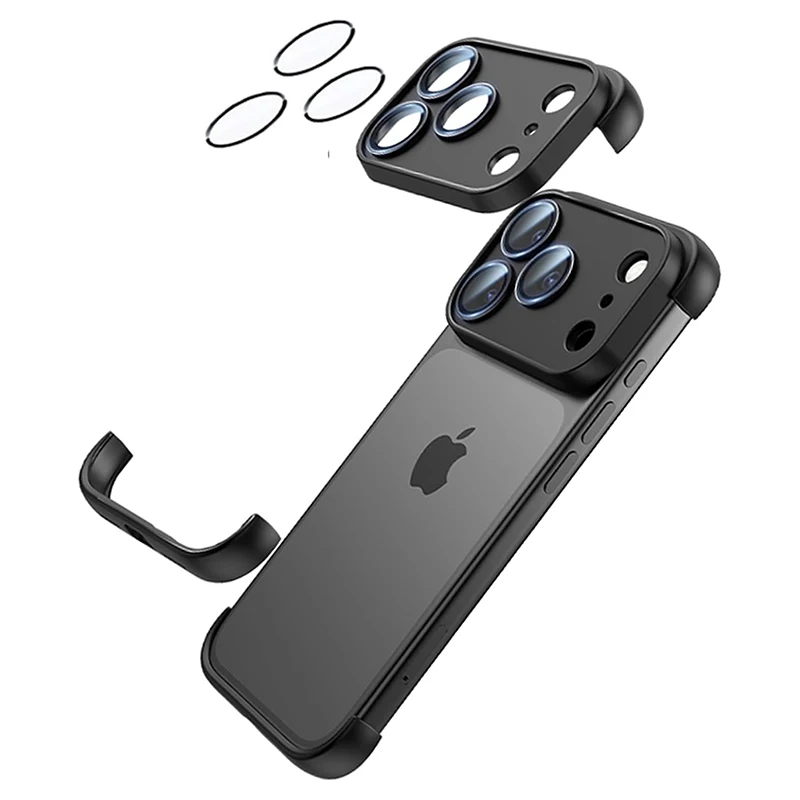 حافظة لهاتف آيفون 17 برو ماكس، وسادة حماية زاوية بدون إطار، واقي عدسة الكاميرا بدون ظهر، حافظة من السيليكون الناعم من مادة TPU #6