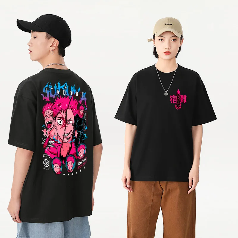 Японская модная брендовая футболка с короткими рукавами Spell Return Battle Knotweed Youren Joint, футболка большого размера с половиной рукавов для похудения