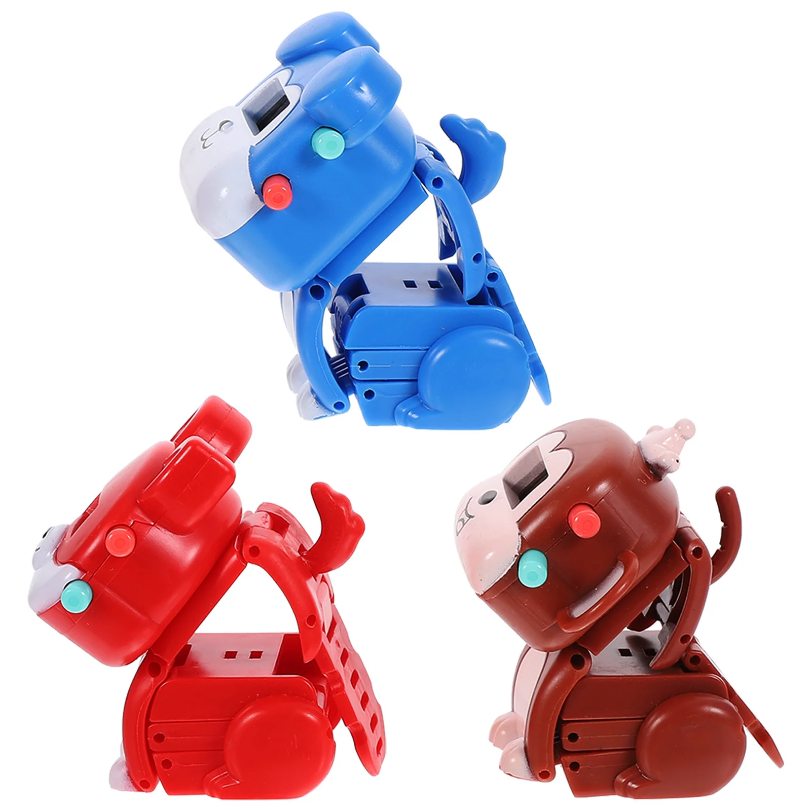 3Pcs Pet Shaped Electronic Watch Deformable Design Lightweight Wristwatch Gift for Pet Design Watch