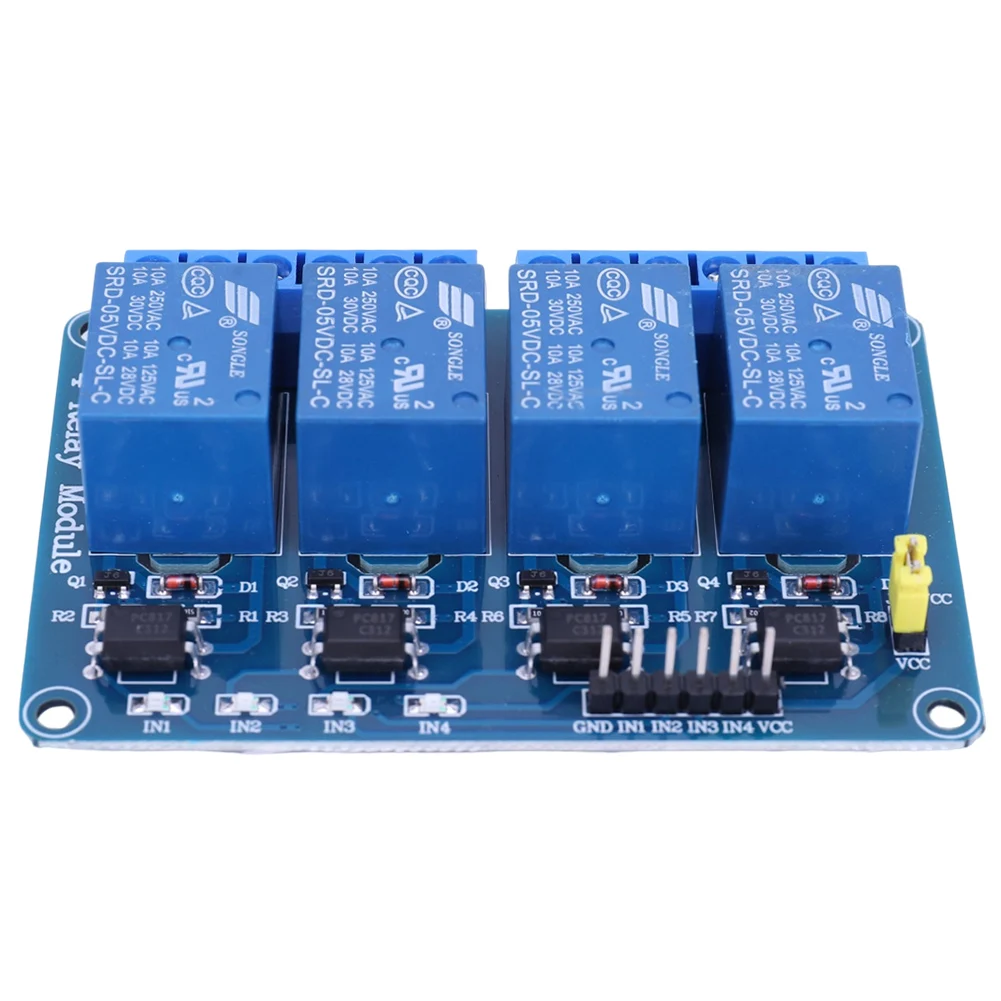 5V 12V 4 Channel Relay Board with Optocoupler Relay 4 Way Relay Module AVR 51 PIC 4 Way Relay Module Shield for Arduino