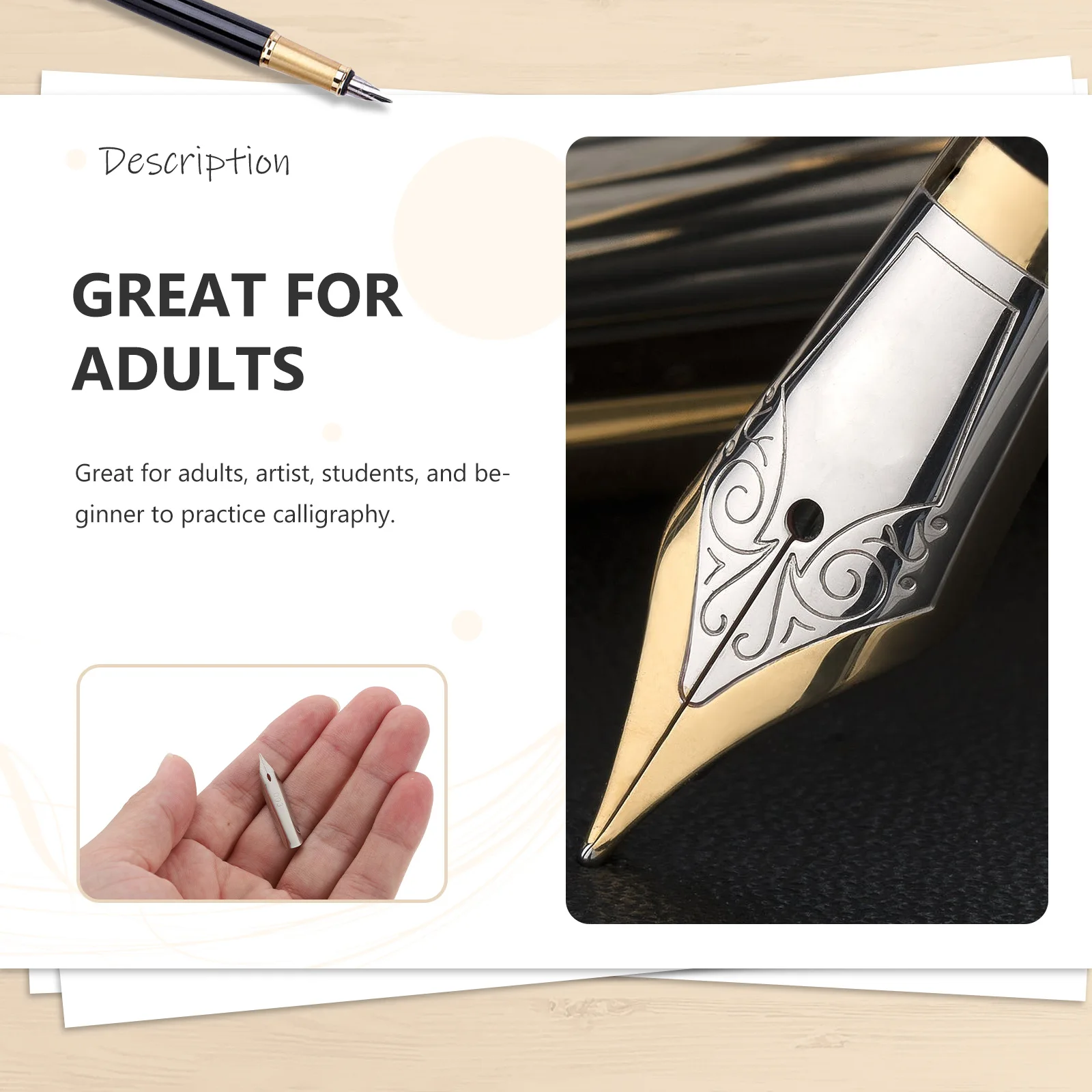 

20pcs Fountain Nibs Calligraphy Writing Replacement Stainless Steel Nibs Signature Pen Tips For Lettering Universal