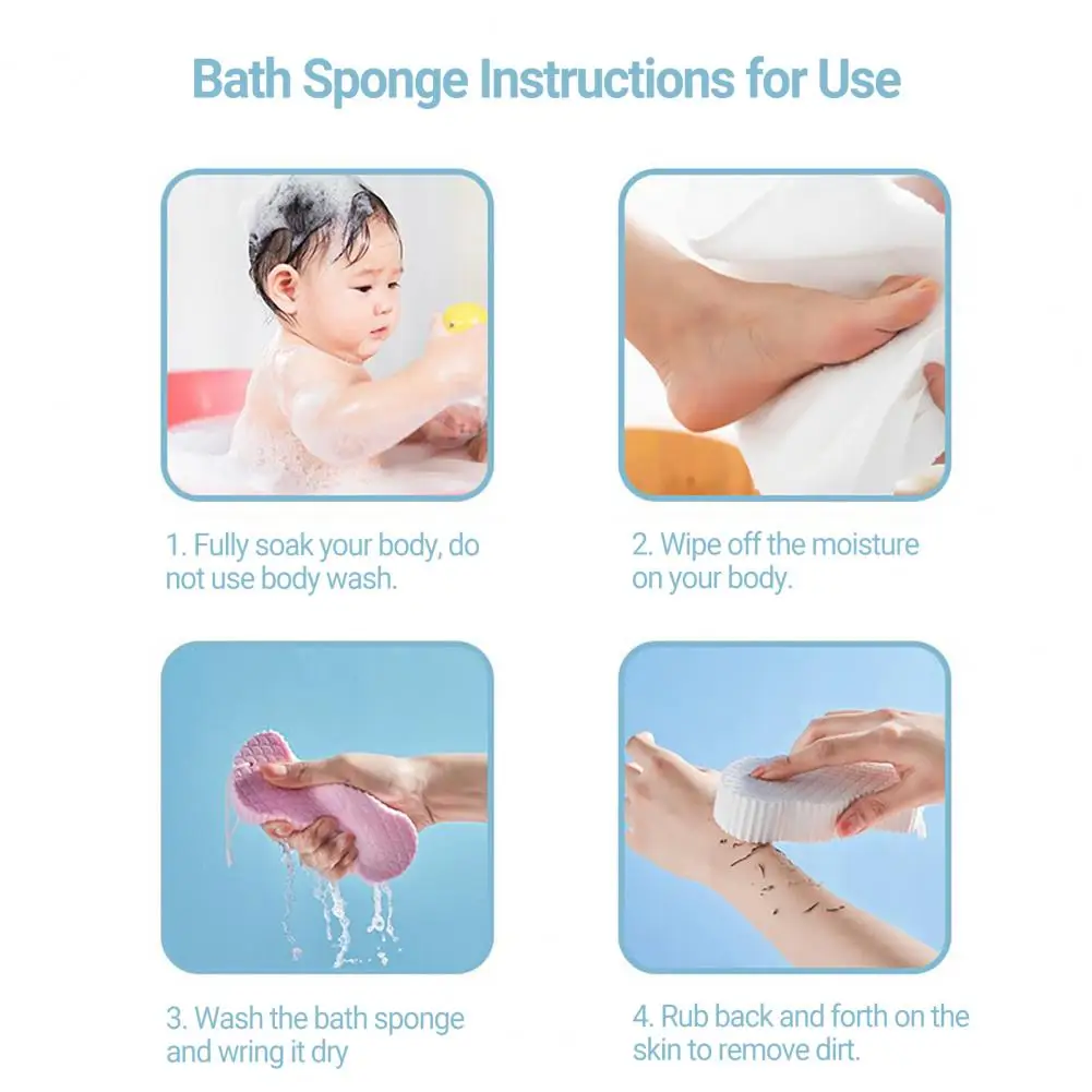 Korean Fiber Body Scrub Bath Sponge Exfoliating Brush Magic Bathroom Products Household Merchandises Home Garden