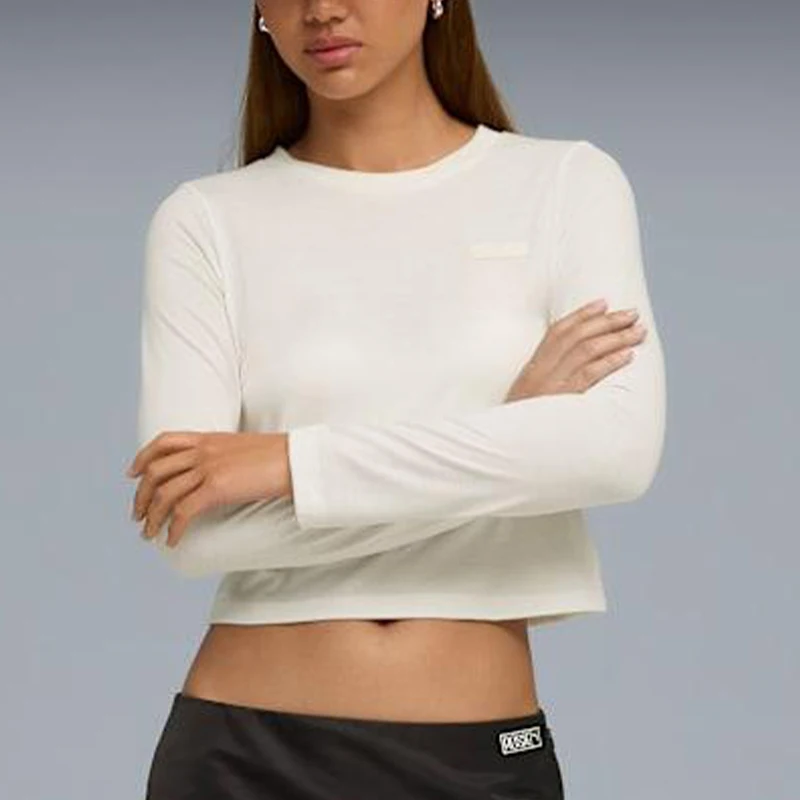 

Женская футболка Puma Authentic 2025 осенняя, свободного кроя, с длинным рукавом, 633805-77