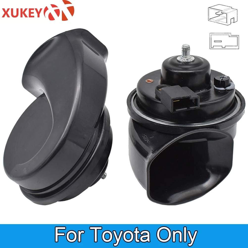 

XUKEY 2Pcs 2019 New Arrival Patent Snail Car Horn High Quality High Low Klaxon Horn Waterproof 125db Car Styling For Toyota Only