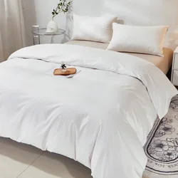 2025 New Jet Class A Cotton 13376 Twill Cotton White Bed Cover Solid Color Single Quilt Cover Four Seasons Universal 160x210