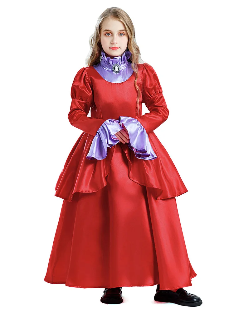 

Victoria Era Princess Skirt Children's Halloween Performance Costume Court Tea Party Stage Outfit Vintage Children's Dress