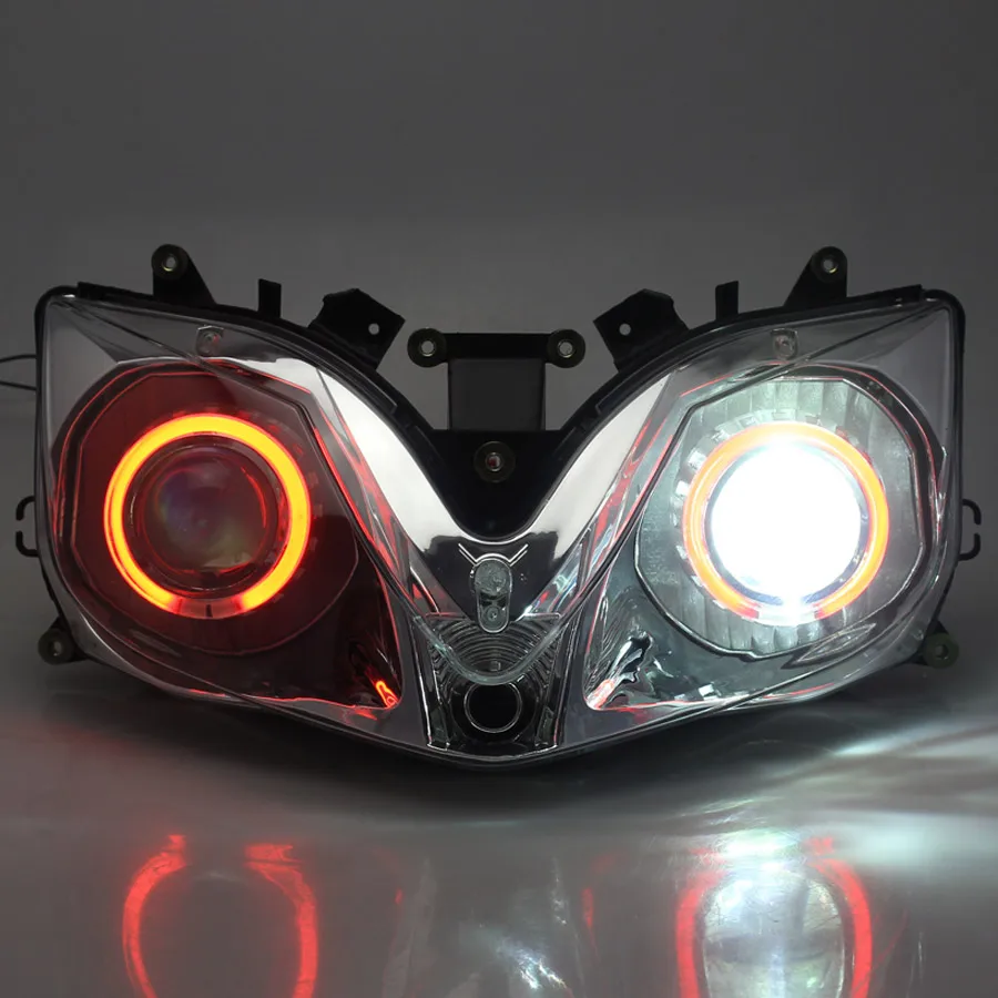 Motorcycle Modified Head Light Lamp Custom Angel Devil Eyes LED Assembly HID Projector Headlamp For Honda CBR600 F4i 2001-2007