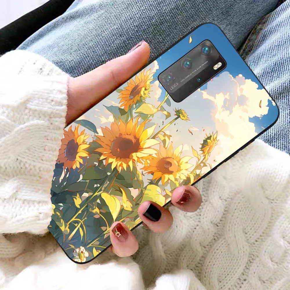 Sunflower Flower Phone Case For Samsung A 13 21 30 31 32 51 52 53 70 for Huawei Honor 50 60 70 for OPPO vivo