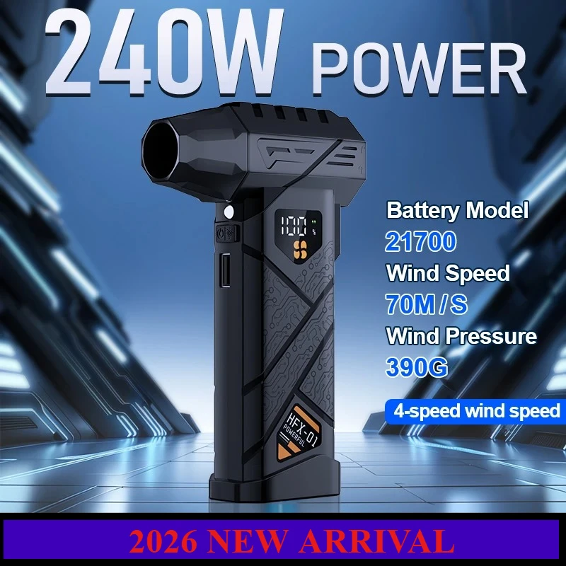 

Мощный турбовентилятор 580000 об/мин, беспроводной пылесборник, высокоскоростной бесщеточный двигатель, сила обдува 380 г, с функцией повербанка