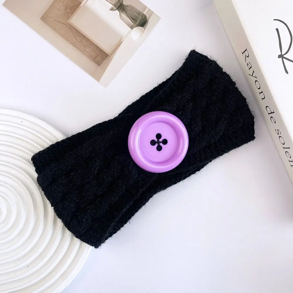 Cable Knit Knitted Headband Soft Stretch Knitted Fabric Ear Warmer Headband Solid Twisted Front Turban Headband Hair Accessories