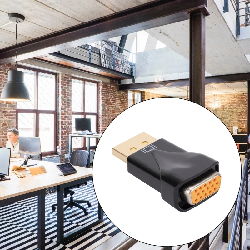 F3MA DisplayPort to VGA Adapter Gold Plated Display Port to VGA Adapter 1080P