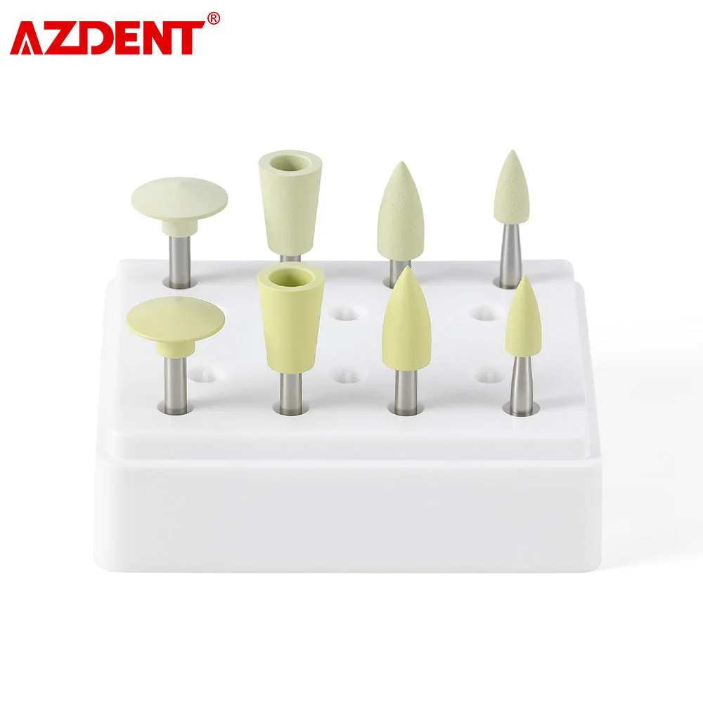 

AZDENT 8Pcs Dental Silicone Polishing RA2.35 Composite Polisher For Contra Angle Handpiece Dentistry Material 135℃ autoclavable
