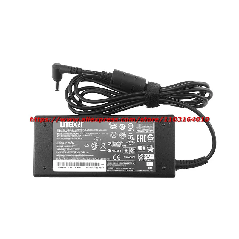 

Genuine Liteon PA-1121-16 19V 6.32A 120W Laptop AC Adapter Charger Power Supply 5.5*2.5mm Original