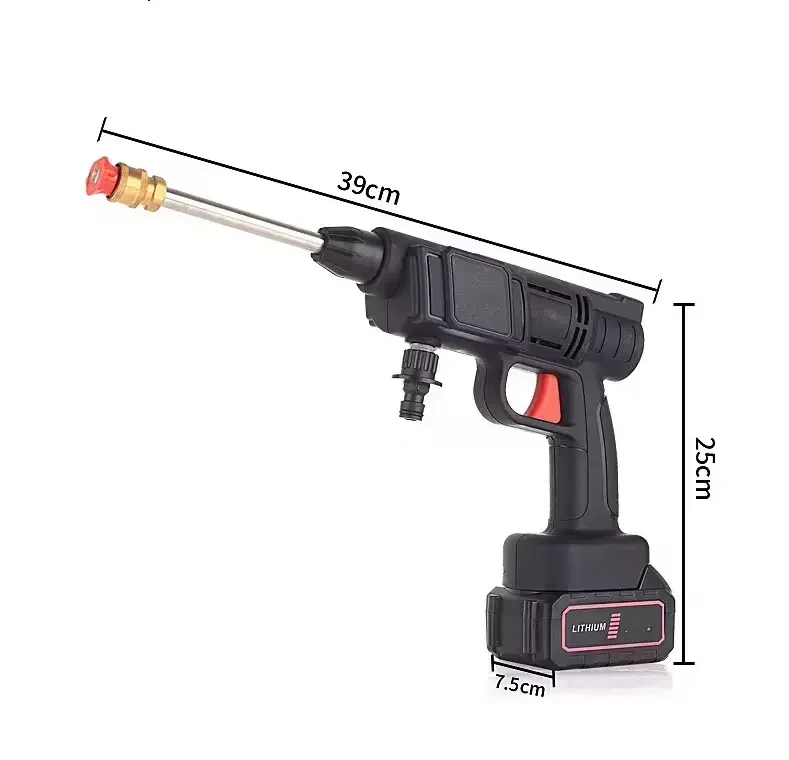 MRD Portable Powerful High Pressure 48v Lithium Cordless Wireless Car Wash Water Jet Foam Gun Car Washer 2 Batteries 1charger