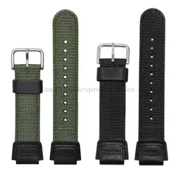 18mm Nylon Watch Strap for Casio for W800H Black Green Bracelet SGW400 F91W F84 F105/108/A158/168 AE1200/1300 Men Bands