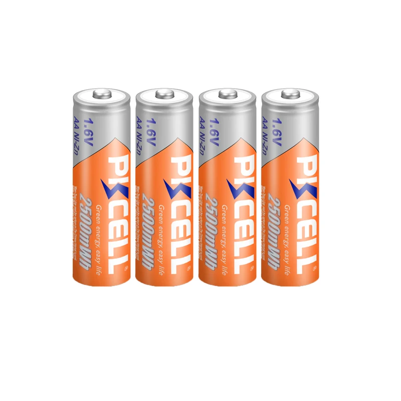 8-64pc PKCELL AA Battery Ni-Zn 1.6V 2500mWh Nickel-Zinc AA Rechargeable Battery Batteries Baterias For Flashlight toy camera