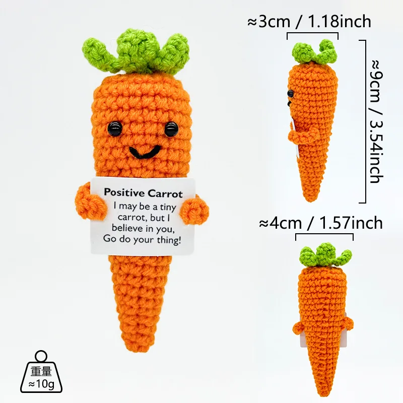 Funny Crochet Toys Positive Energy Orange With Card Emotional Support Crochet Cute Knitted Toys Home Room Decor Christmas Gifts