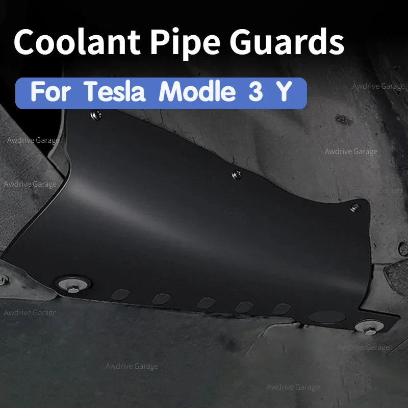 

For Tesla Model 3 Y Coolant Pipe Guards Chassis Pipeline Protection Baffle Car Modeling Anti-leakage Covers Protection Part 2023