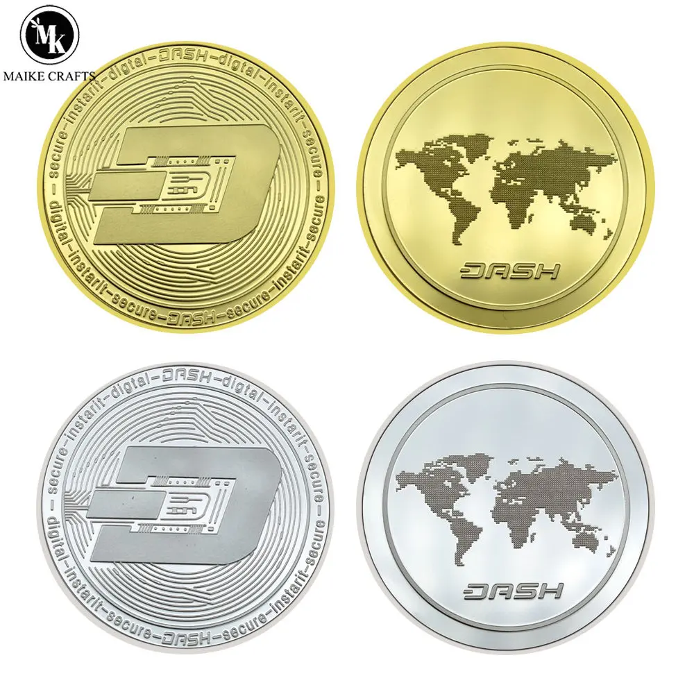 Dascoin Metal Commemorative Coin Gold and Silver Plated Digital Virtual Coin Household Crafts Ornaments Collection Gifts