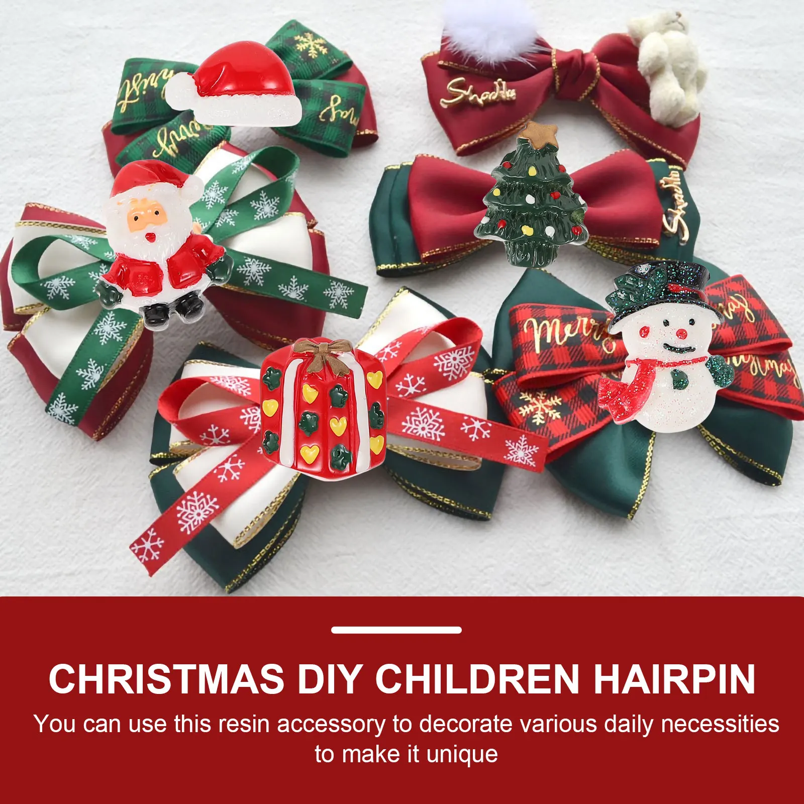 

25pcs Diy Hairpin Patches Christmas Mini Statues Resin Handmade Ornaments Decorative Accessories For Phone Cases Clothes Hair