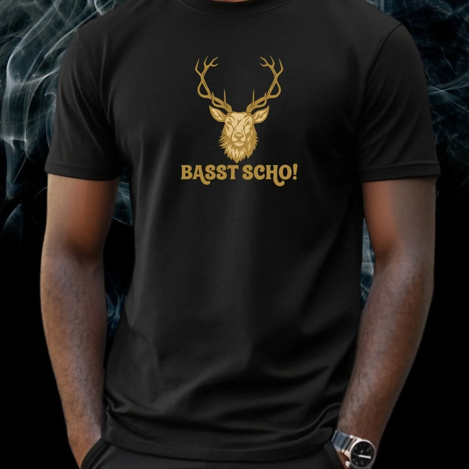 Camiseta de algodón con motivo de ciervo bávaro hermoso bajo para hombre talla XS a 5XL