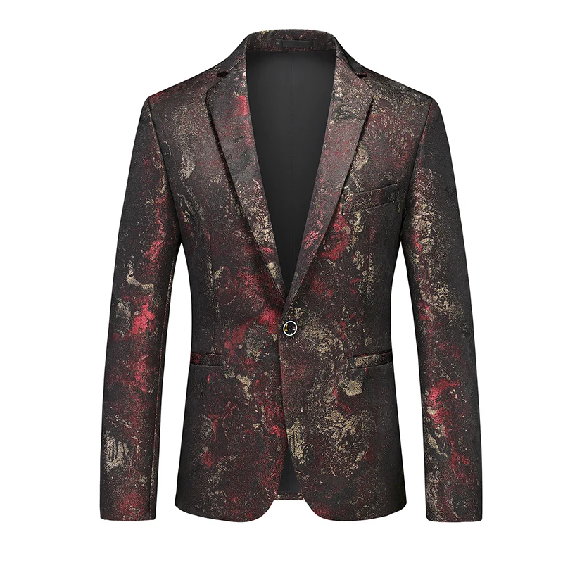 

Retro Vintage Floral Embroidery Small Suit Jacket Men's Korean Style 6XL plus Size Dad Performance Ceremony Clothes