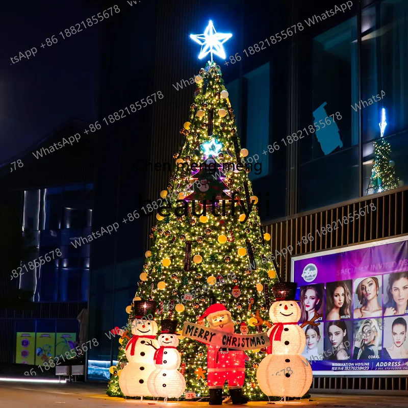 

178Large Christmas Tree Outdoor 3/4/5/6/10m Frame Luminous Luxury Package Plaza Hotel Christmas Decoration