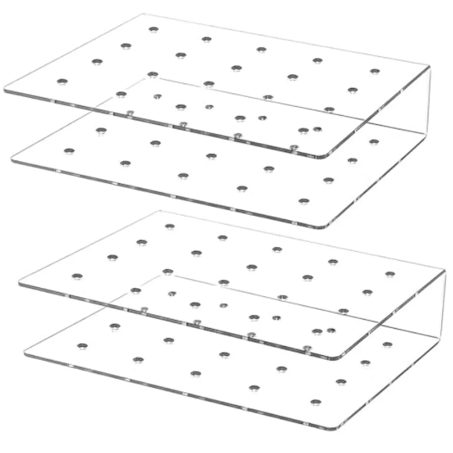 Candy Display Stands, 2 Pcs 6.2 In x 3.6 In x 1.5 In 20 Holes Frosted Transparent Acrylic Holder for Party and Celebration 2