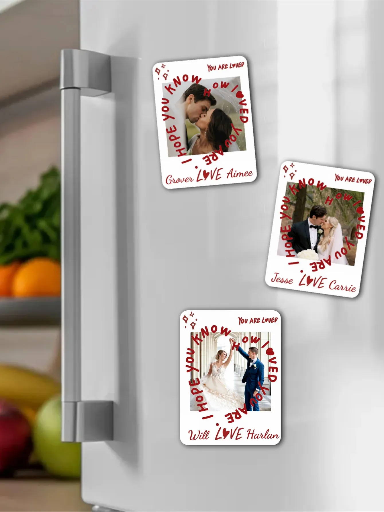 1pc Customized Love Refrigerator Magnet Valentine's Day Wedding Gift Personalized Locker Magnet Customized Refrigerator Magnet - view 5