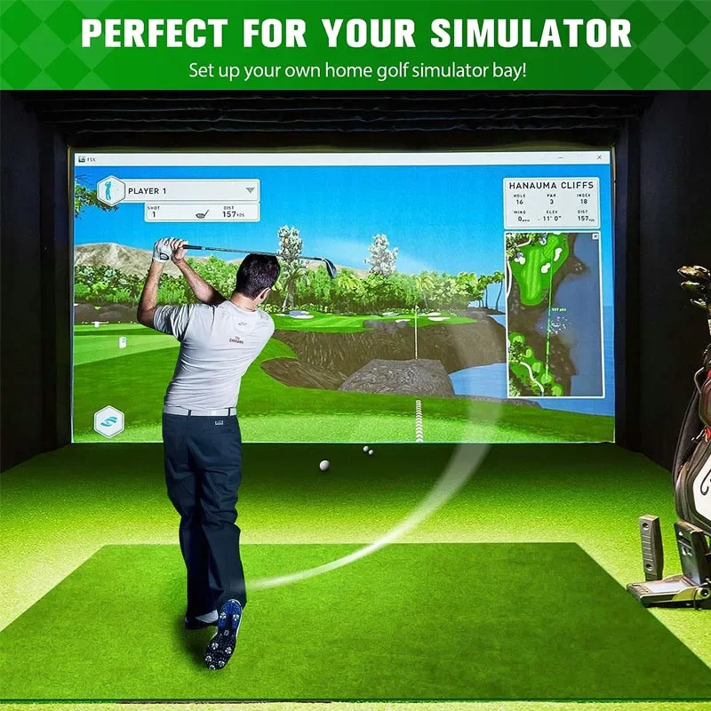 Custom Triple Layer Air Mesh Sound Proofing Golf Training Aids Golf Practice Net Indoor Golf Simulator Enclosure Impact Screen