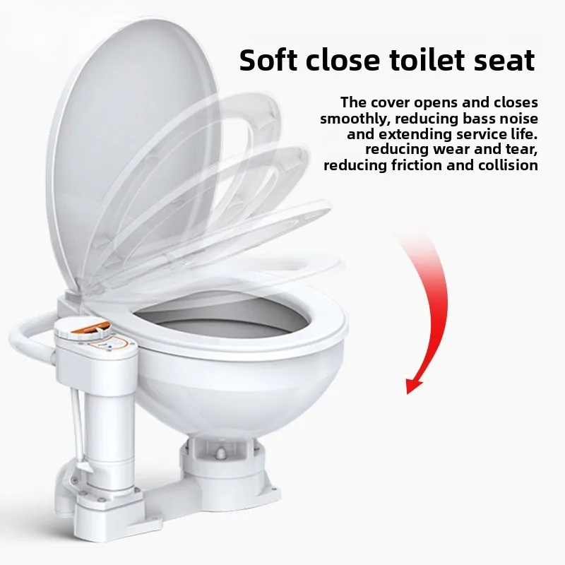 Yacht Electric Toilet, RV Speedboat Accessories, Ceramic Toilet 12V24V